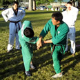 Master Kang demonstrates wrist throw