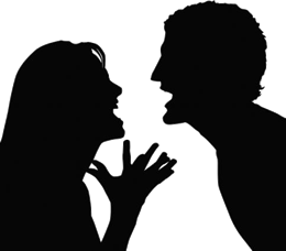 Silhouette of Angry Couple